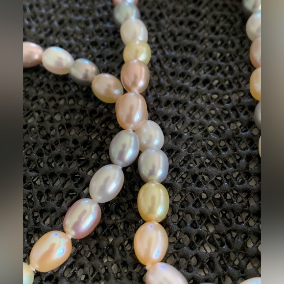 Honora Sterling Cultured Pearl Pastel Multi-Colored Necklace 16in High Luster - Picture 3 of 11